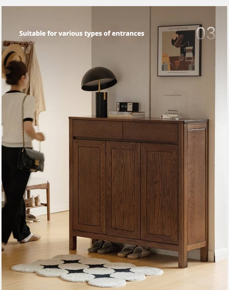 Ash Solid Wood Large Capacity Shoe Cabinet