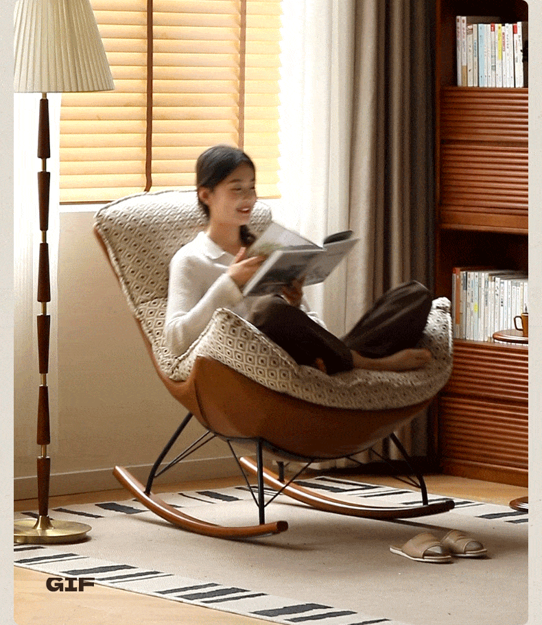 Fabric Rocking Retro Lazy Eggshell Chair