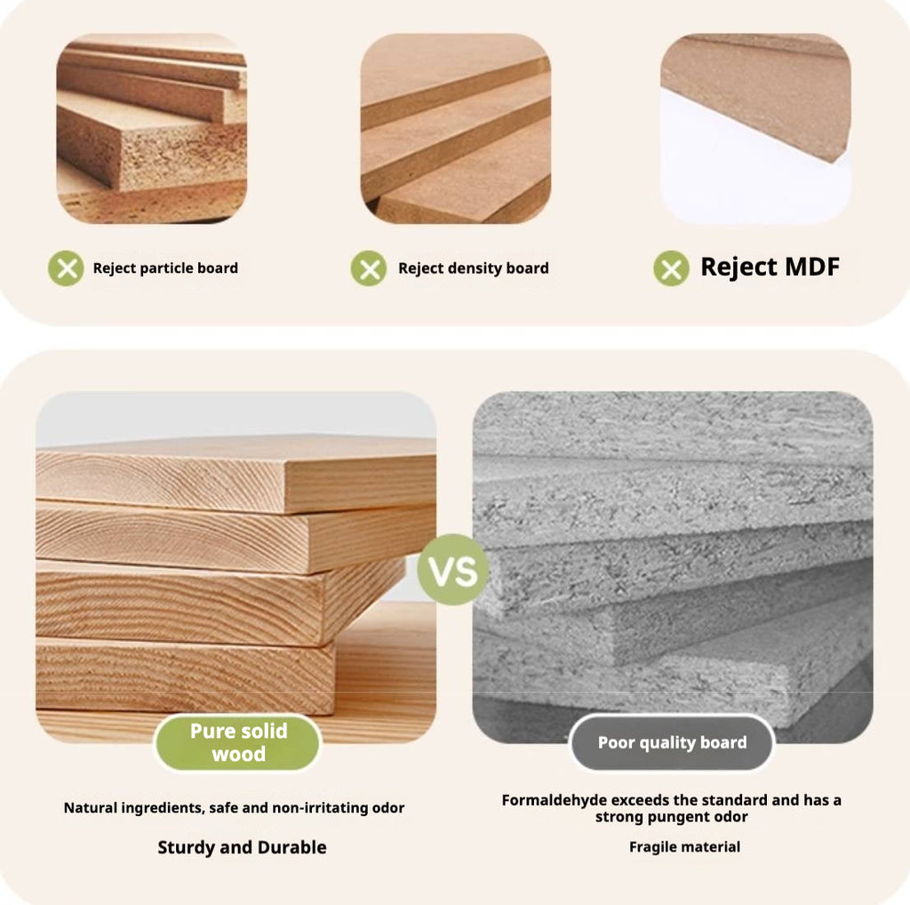 Poplar Solid Wood Cream Style Coffee Table Combination