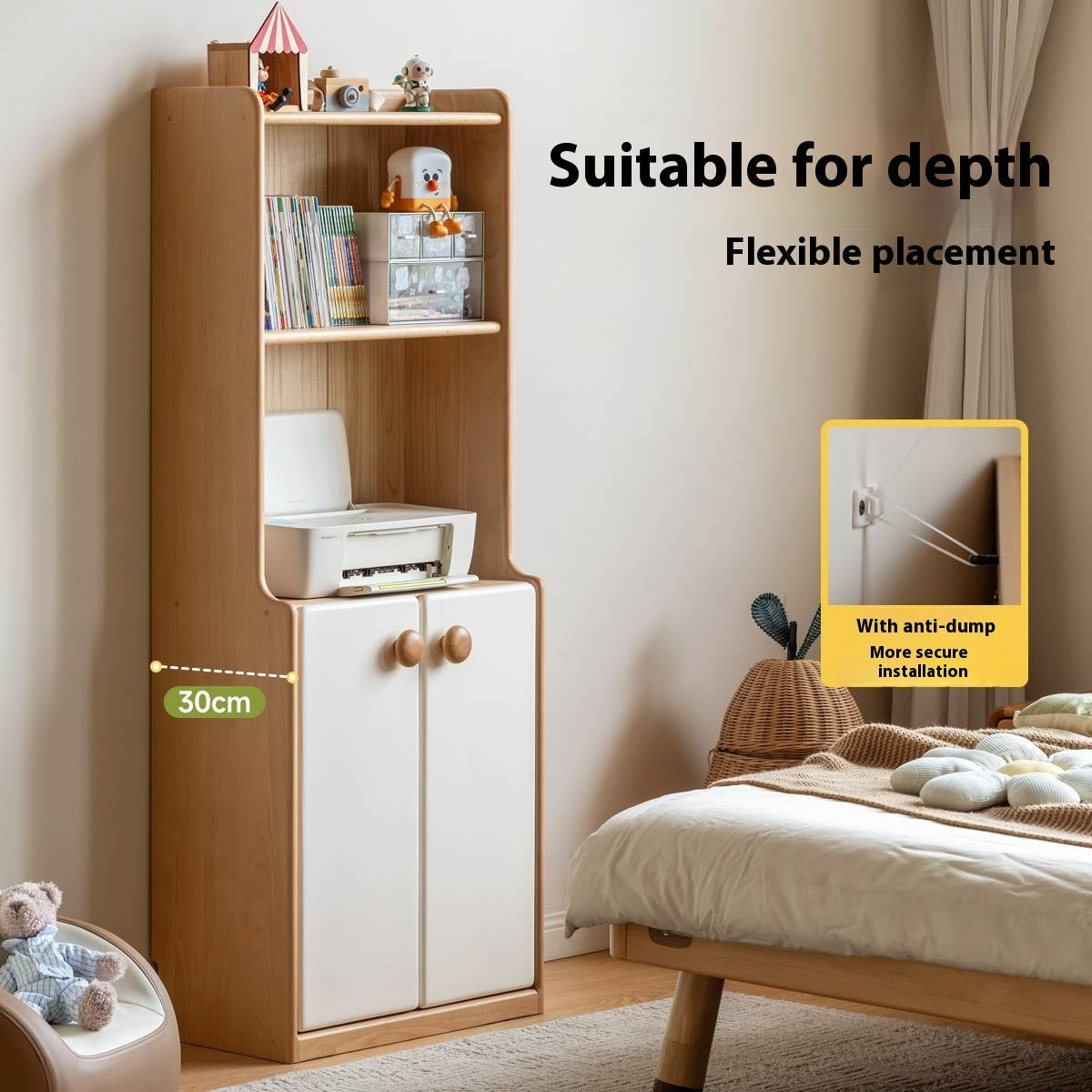 Beech Solid Wood Children's Bookcase