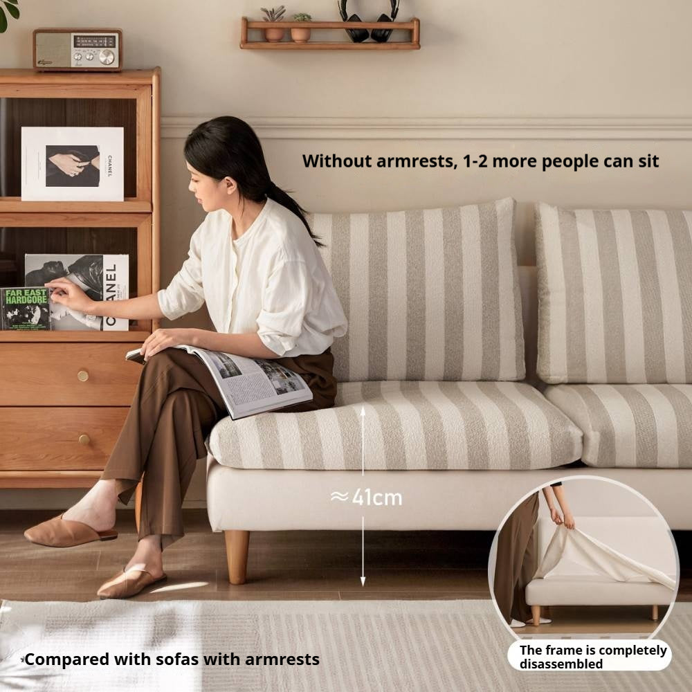 Beech, Fabric Cotton And Linen Sofa