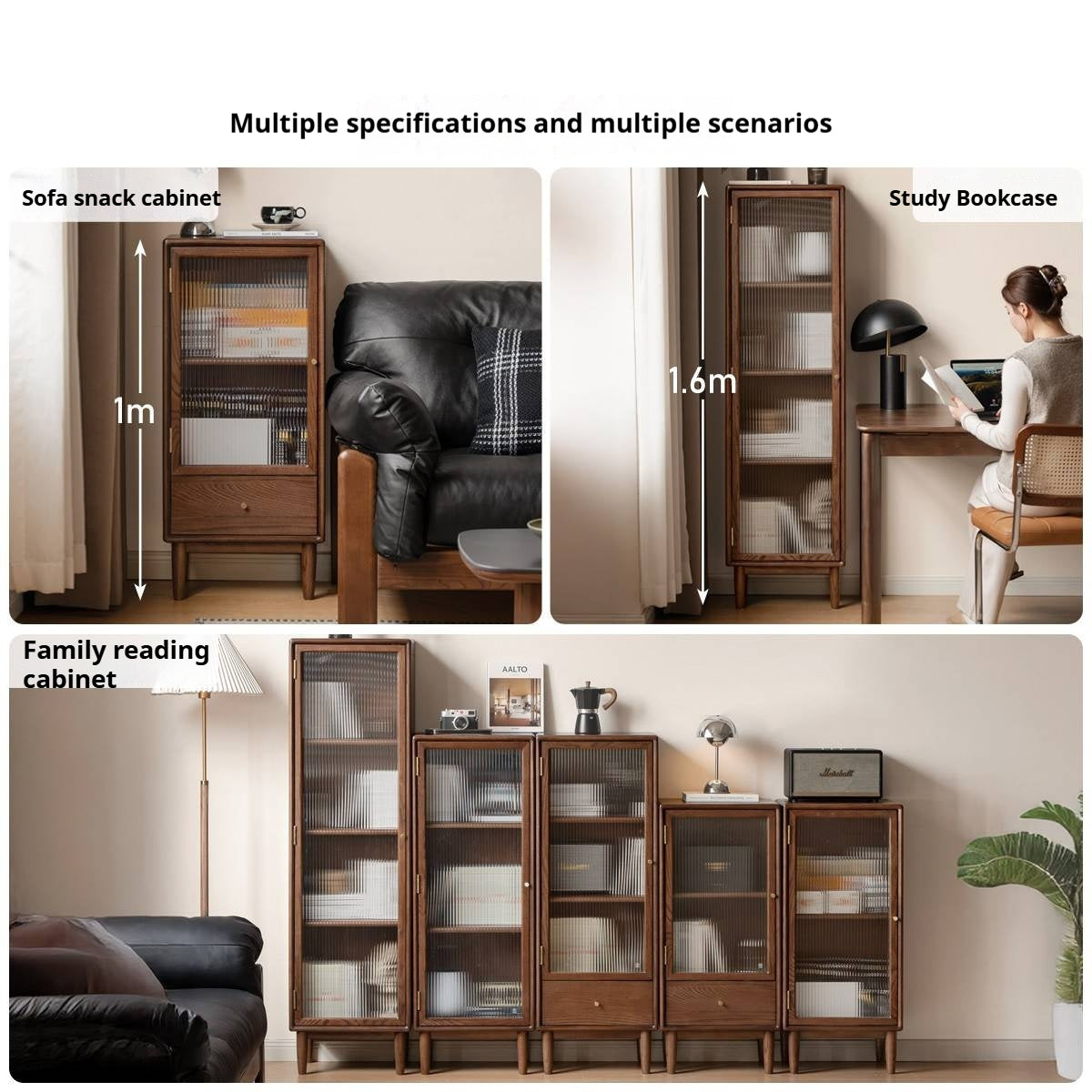 Oak Solid Wood Modern Side Cabinet