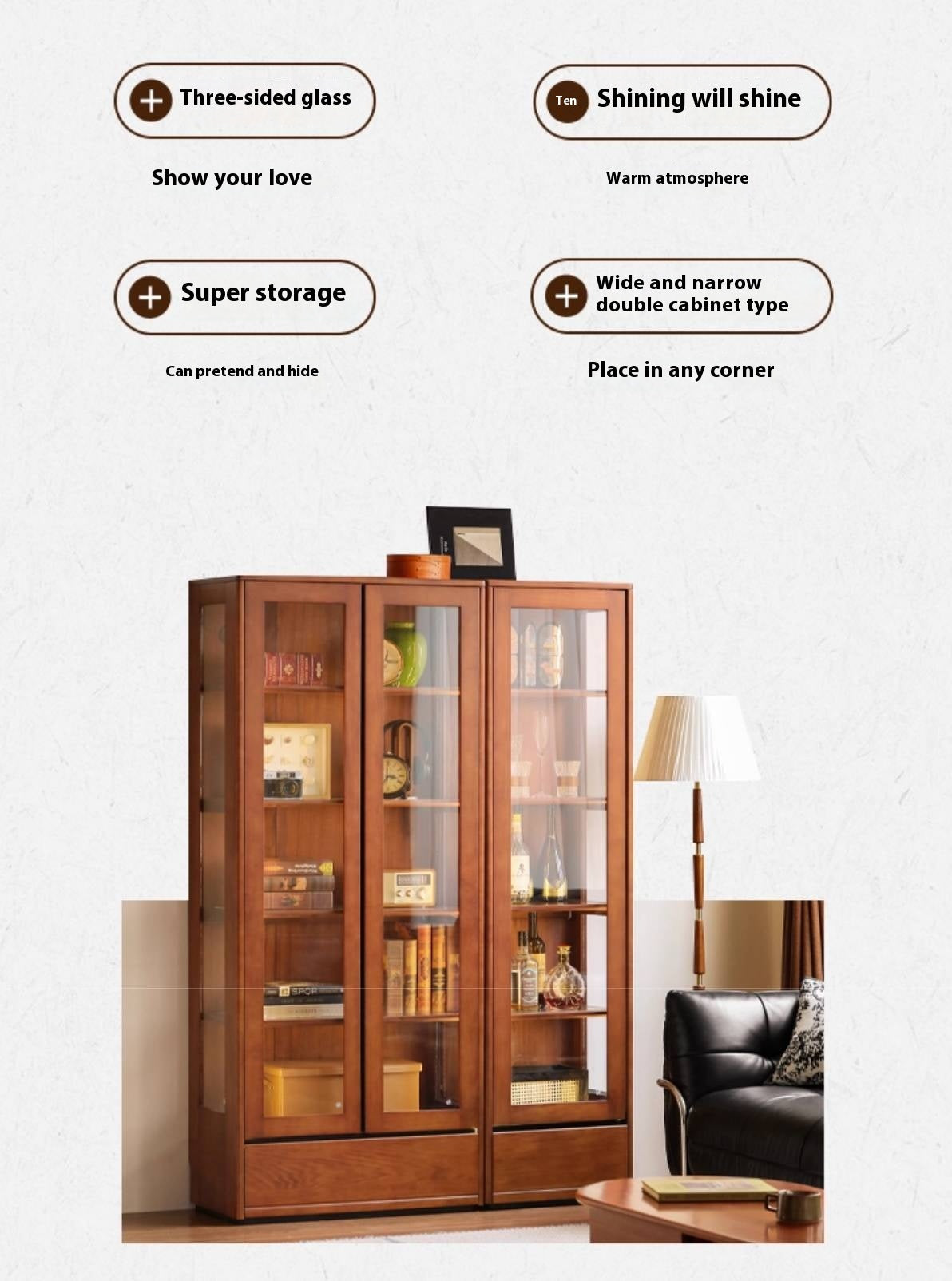 Poplar Solid Wood Antique Medieval Style Bookshelf