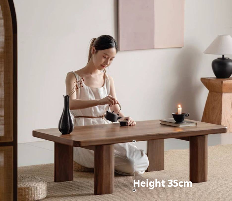 Black Walnut Solid Wood Wabi-Sabi Style Tea Table