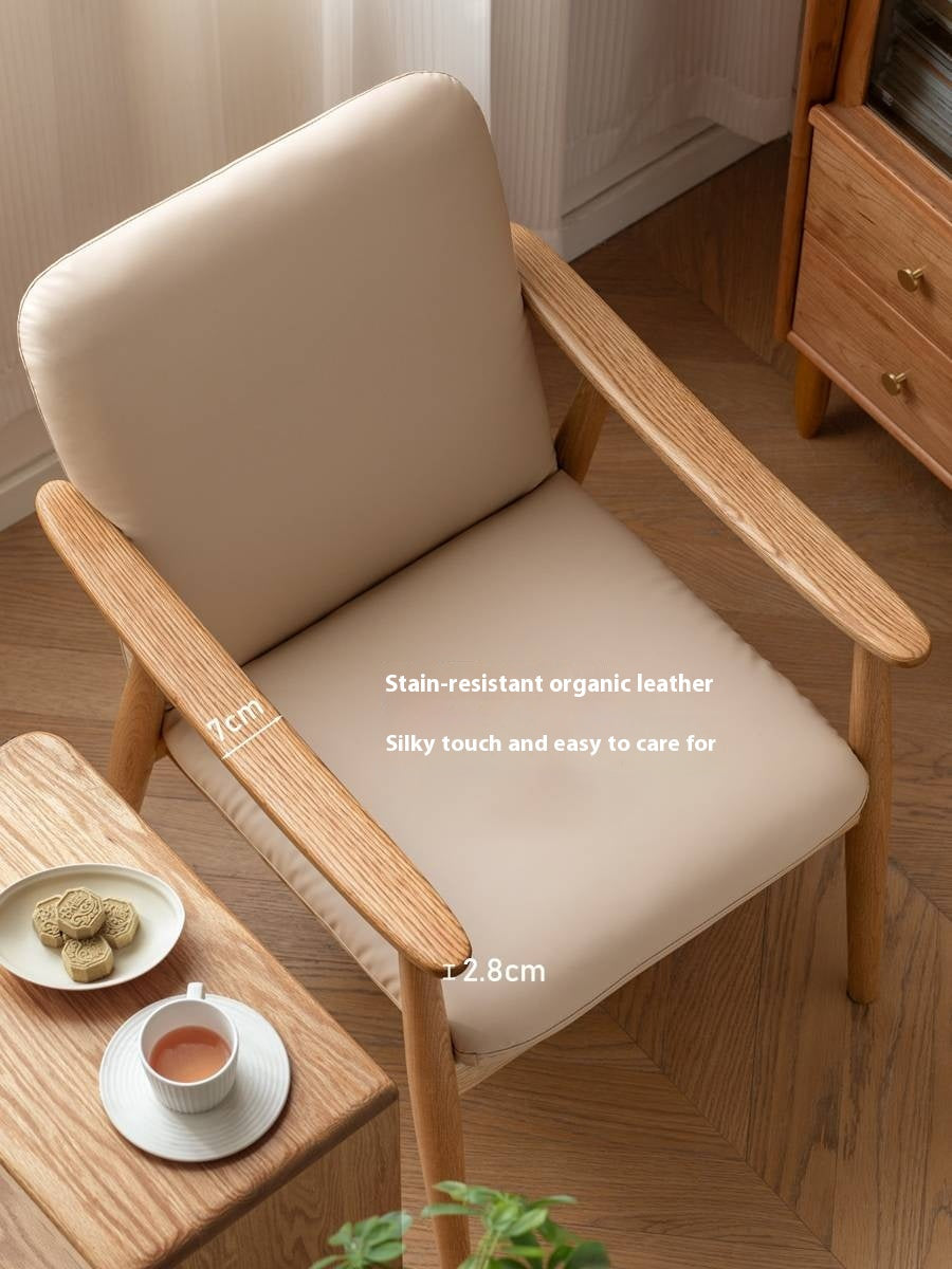 Oak Solid Wood Modern Minimalist Style Leisure Armchair