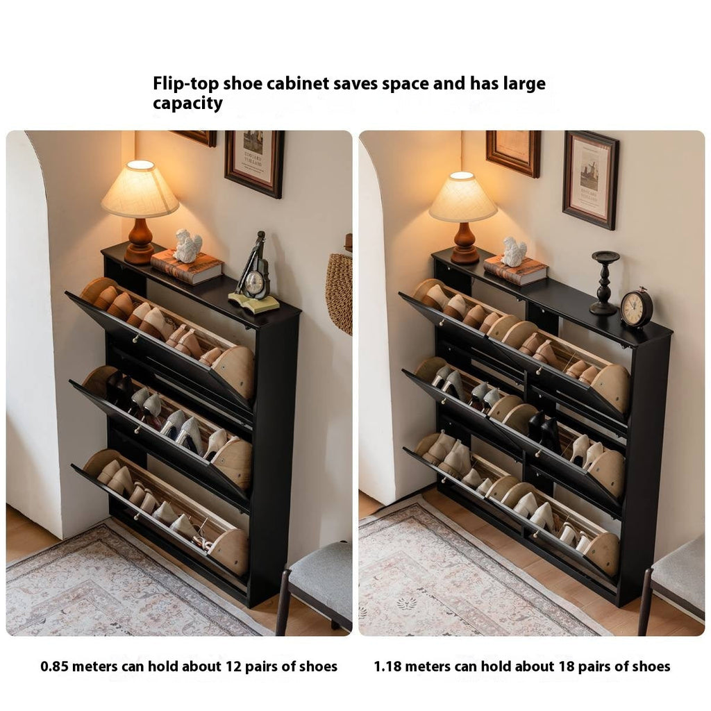 Oak Solid Wood American Retro Style Shoe Cabinet