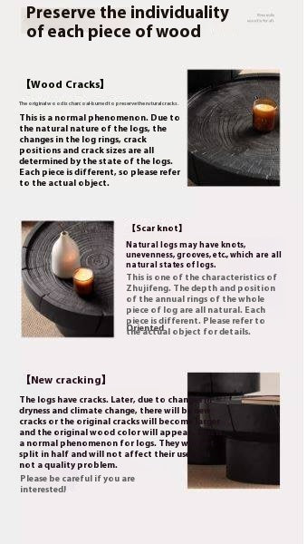 Pine Solid Wood Wabi-Sabi Style Coffee Table