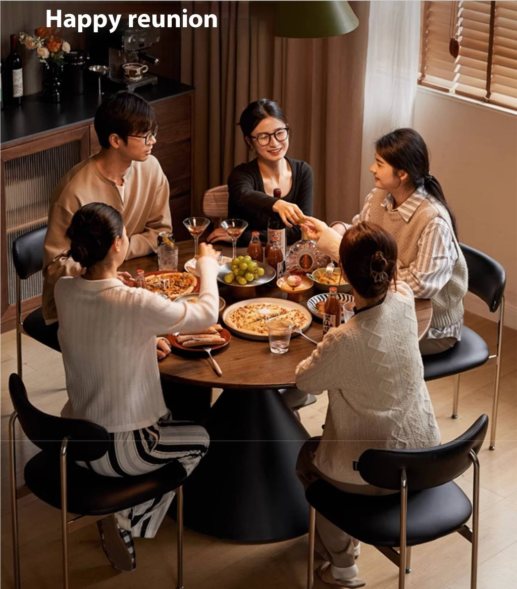 Black Walnut Solid Wood Light Luxury Style Dining Table