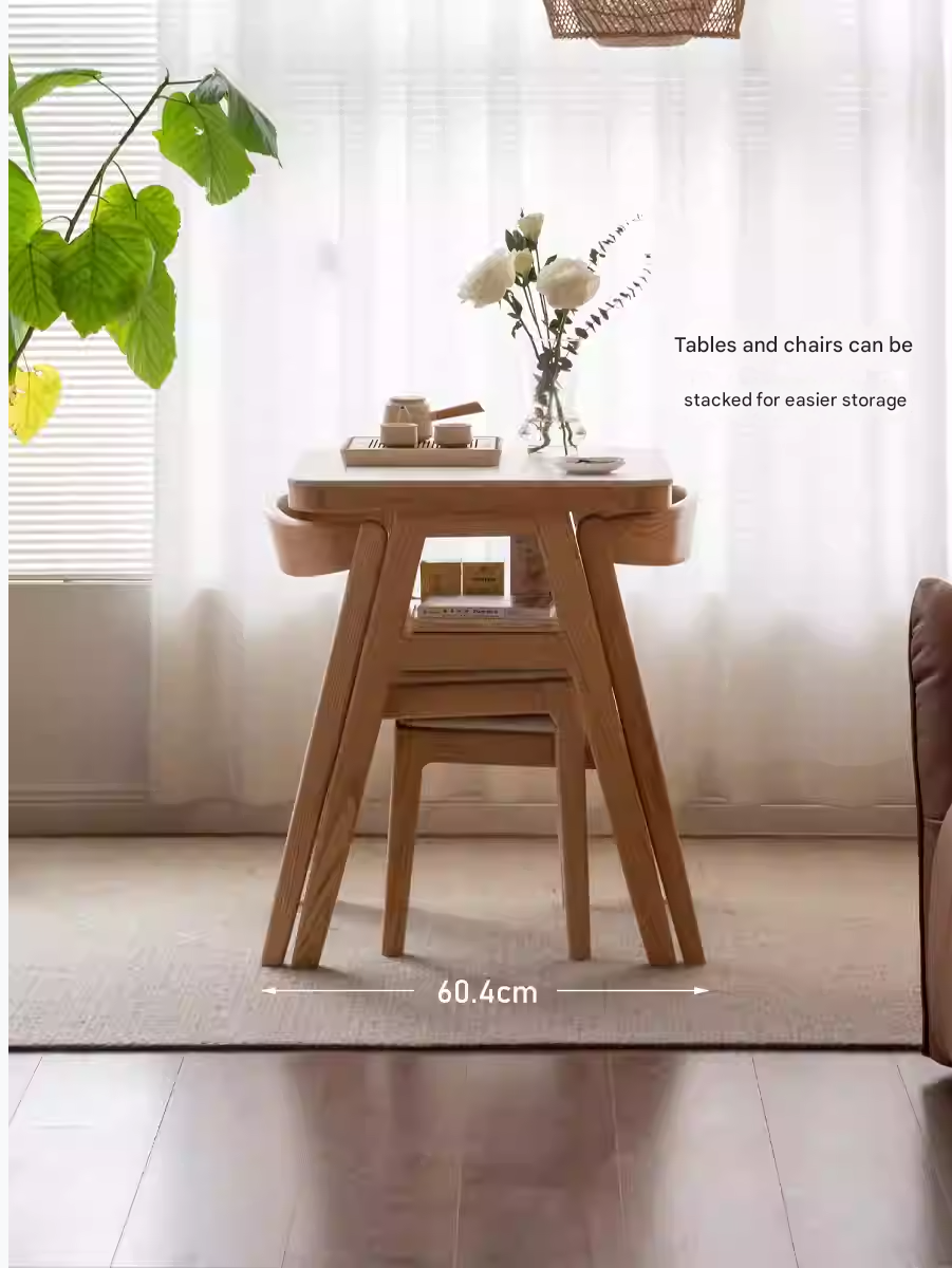 Oak Solid Wood Restaurant Rock Board Dining Table