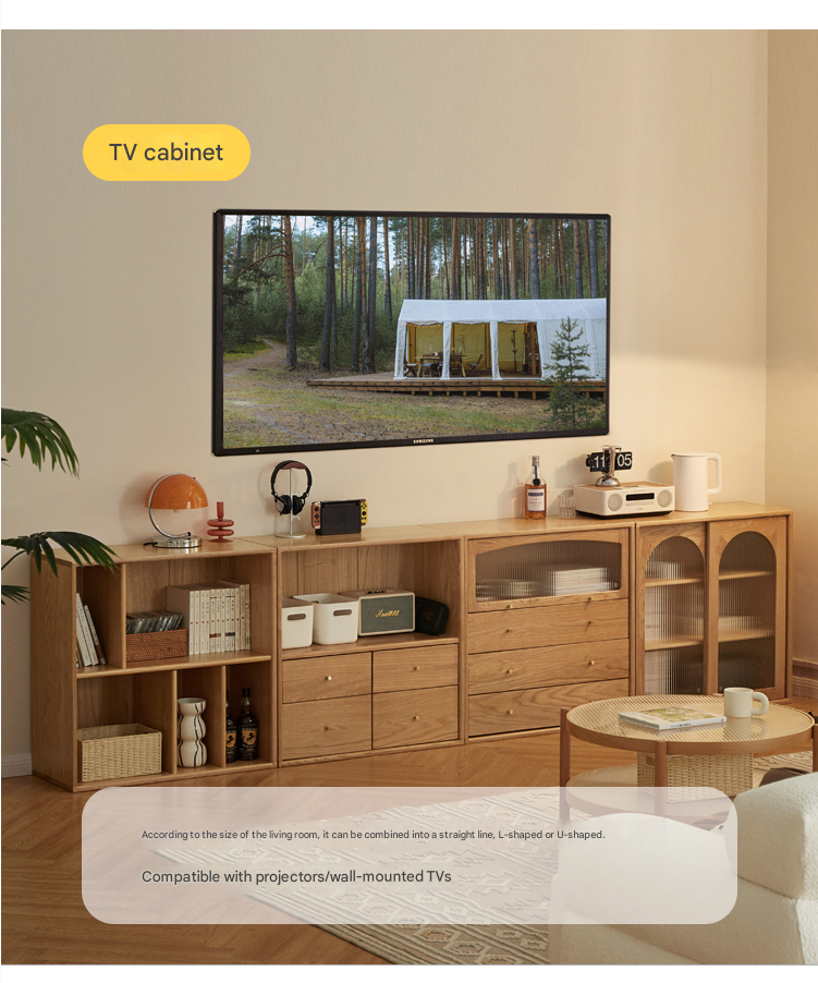 Oak Solid Wood Modern Free Combination Bookshelf