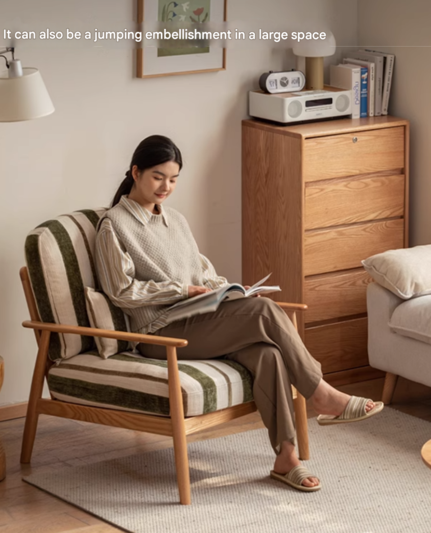 Oak Solid Wood Sofa Chair