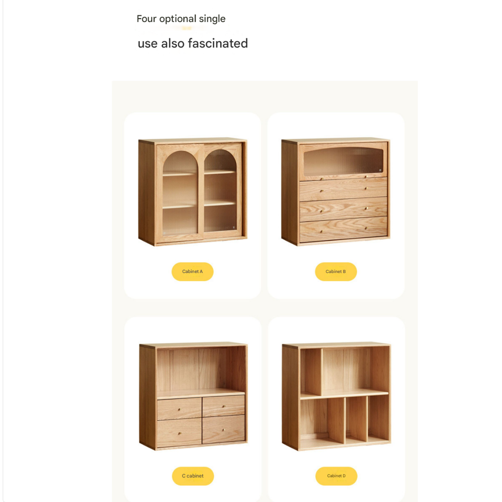 Oak Solid Wood Modern Free Combination Bookshelf