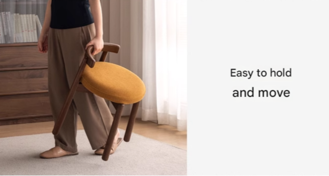 Black Walnut, Oak Solid Wood, Solid RubberWood Makeup Stool