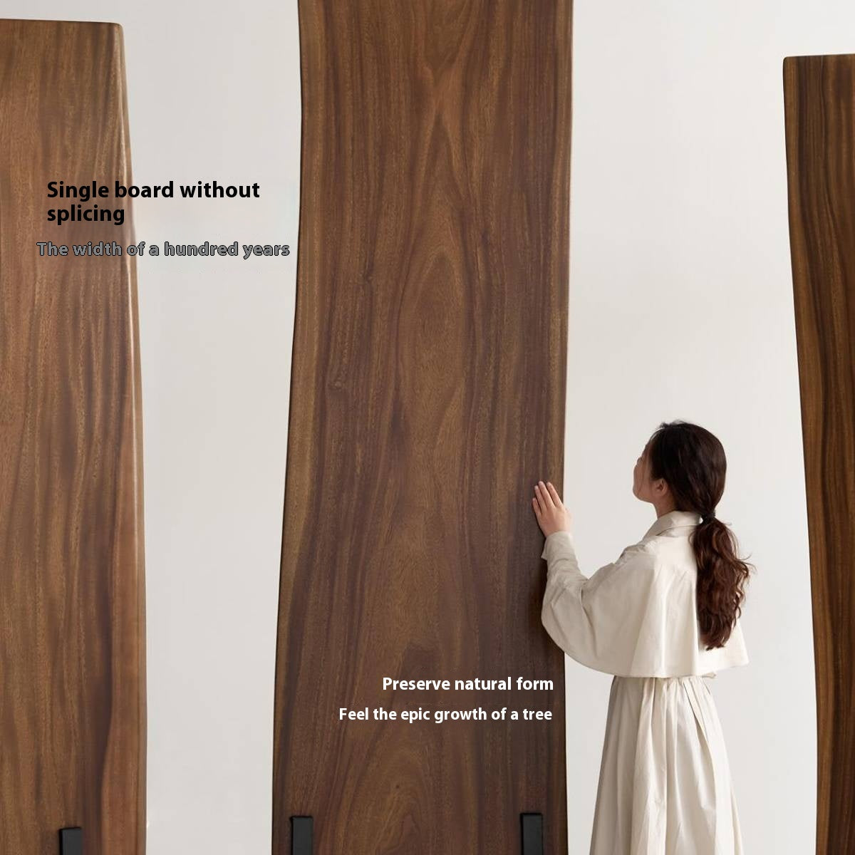 Black Walnut Solid Wood Wabi Sabi Style Dining Table Board