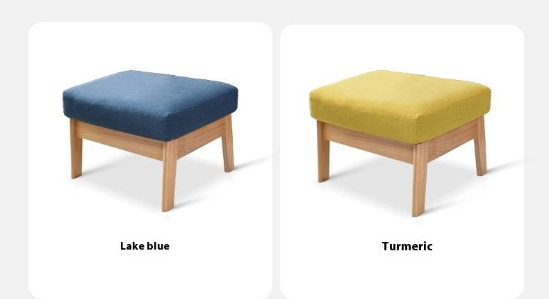 Ash, Oak, Black Walnut Solid Wood  Fabric Footstool-
