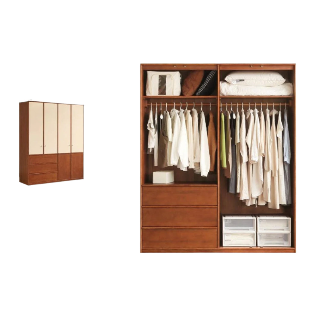 Oak Solid Wood Antique Style Wardrobe.