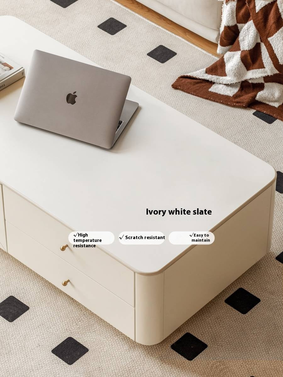 Solid Rubberwood Rock Board Coffee Table