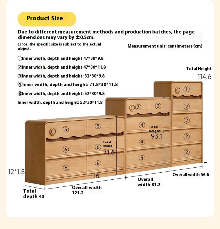 Beech Solid Wood Children's Chest of Drawers