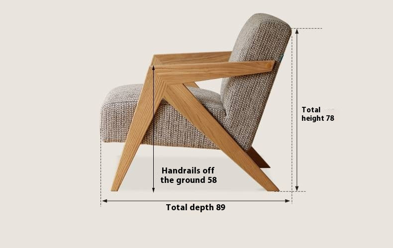 Oak Solid Wood Sofa Chair