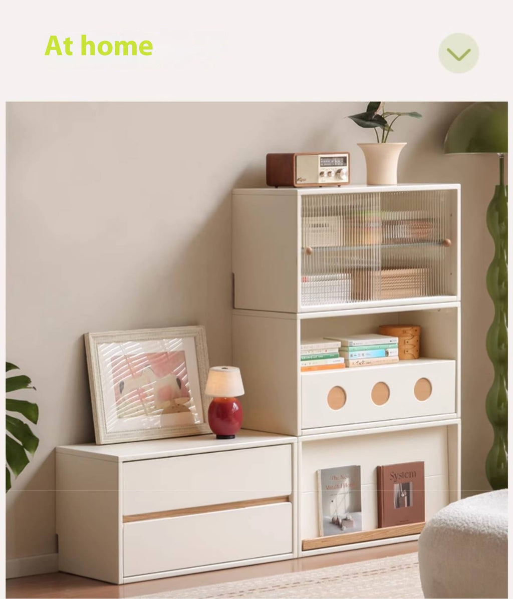 Rubber, Oak Solid wood Module Combination TV Stand.