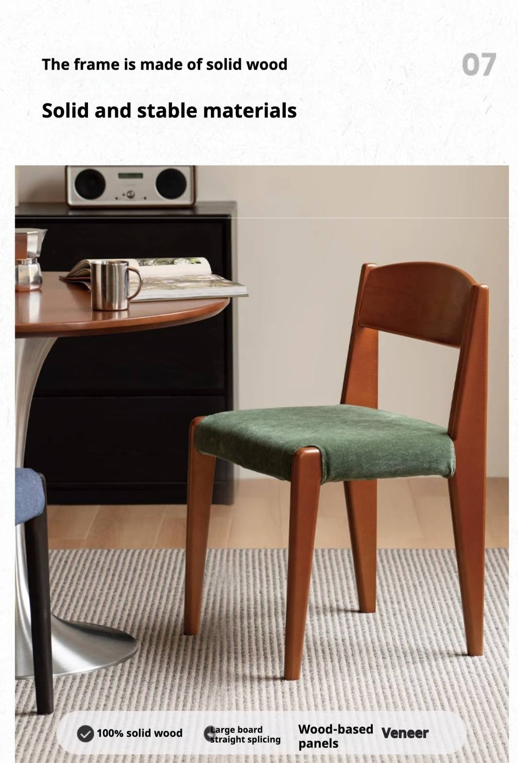 pcs 4 set Poplar Solid Wood Medieval Style Dining Chair