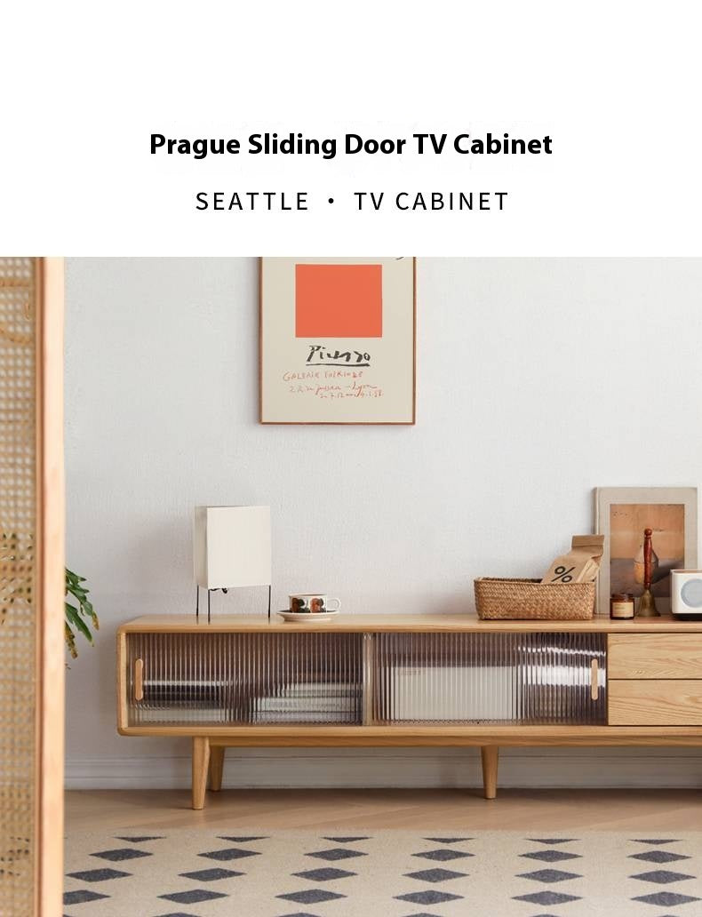 Oak Solid Wood Modern TV Cabinet