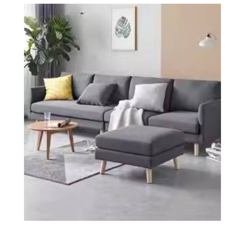 Fabric Wooden Modern Sofa Footstool