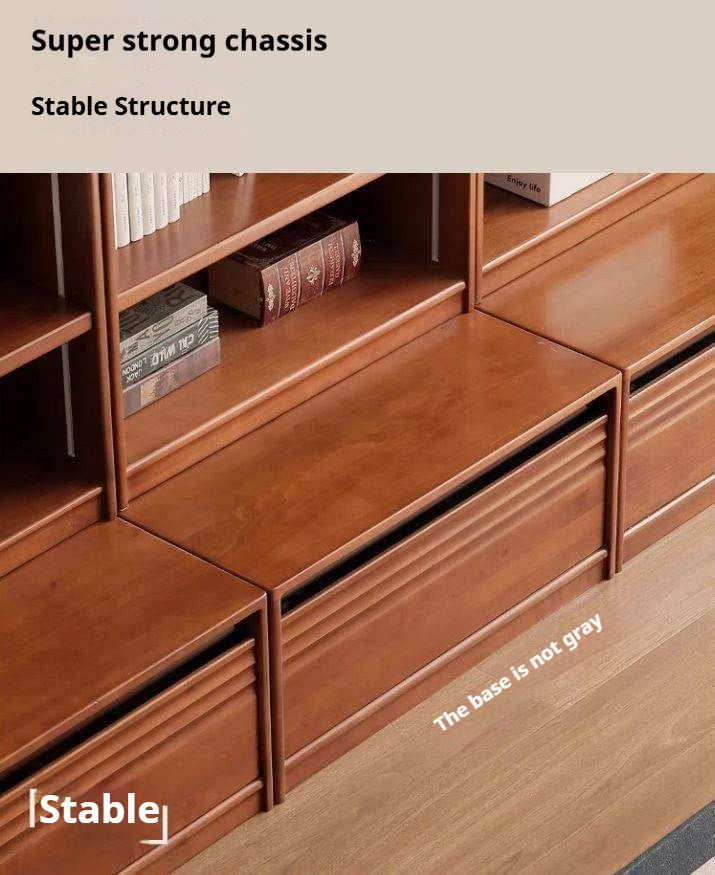 Poplar Solid Wood Combination Bookshelf Antique Style