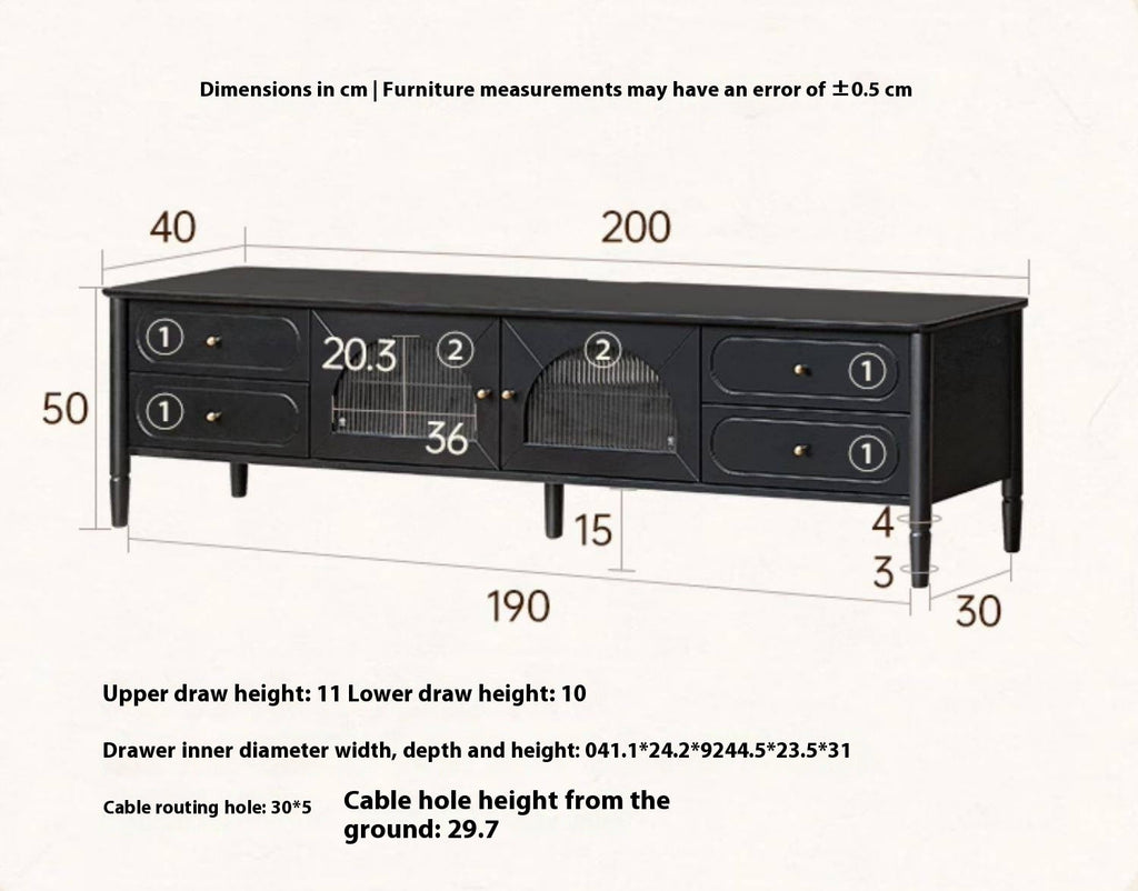 Solid Rubberwood, Oak Solid Wood Scandinavian TV Stand
