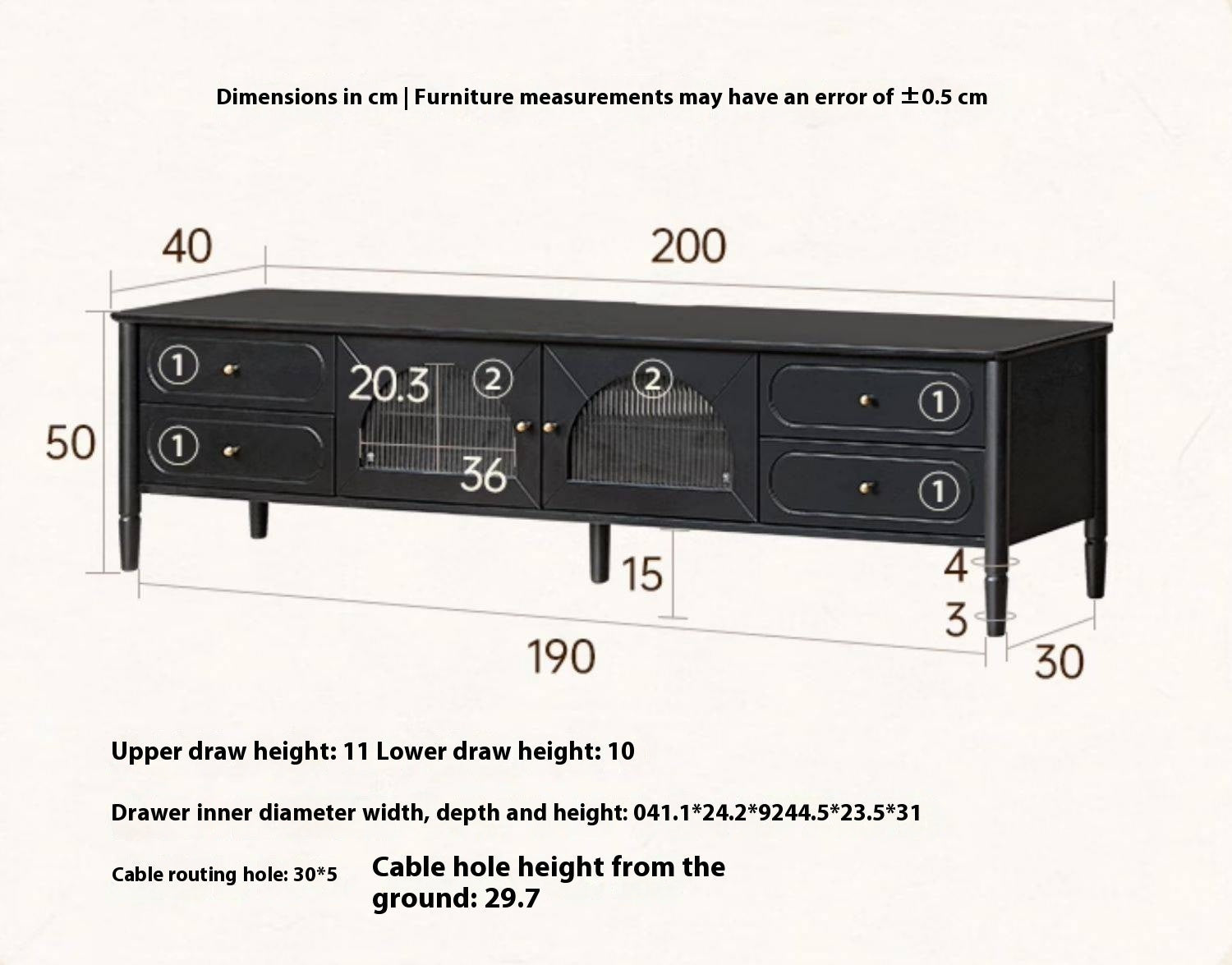 Solid Rubberwood, Oak Solid Wood Scandinavian TV Stand