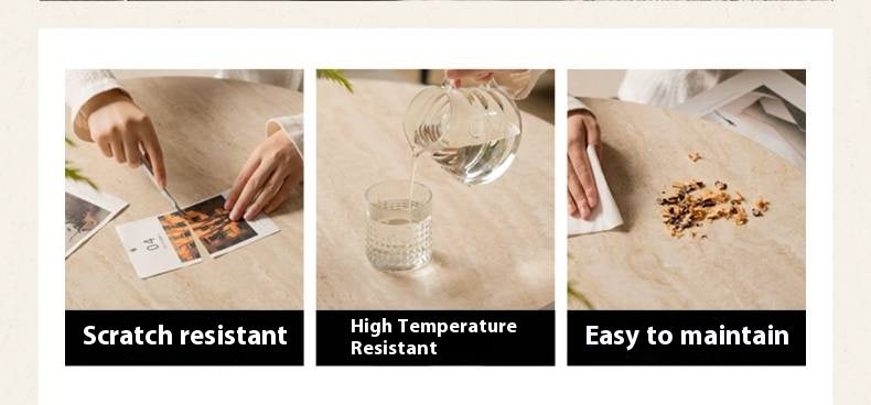 Oak Solid Wood Bauhaus Rock Plate Dining Table