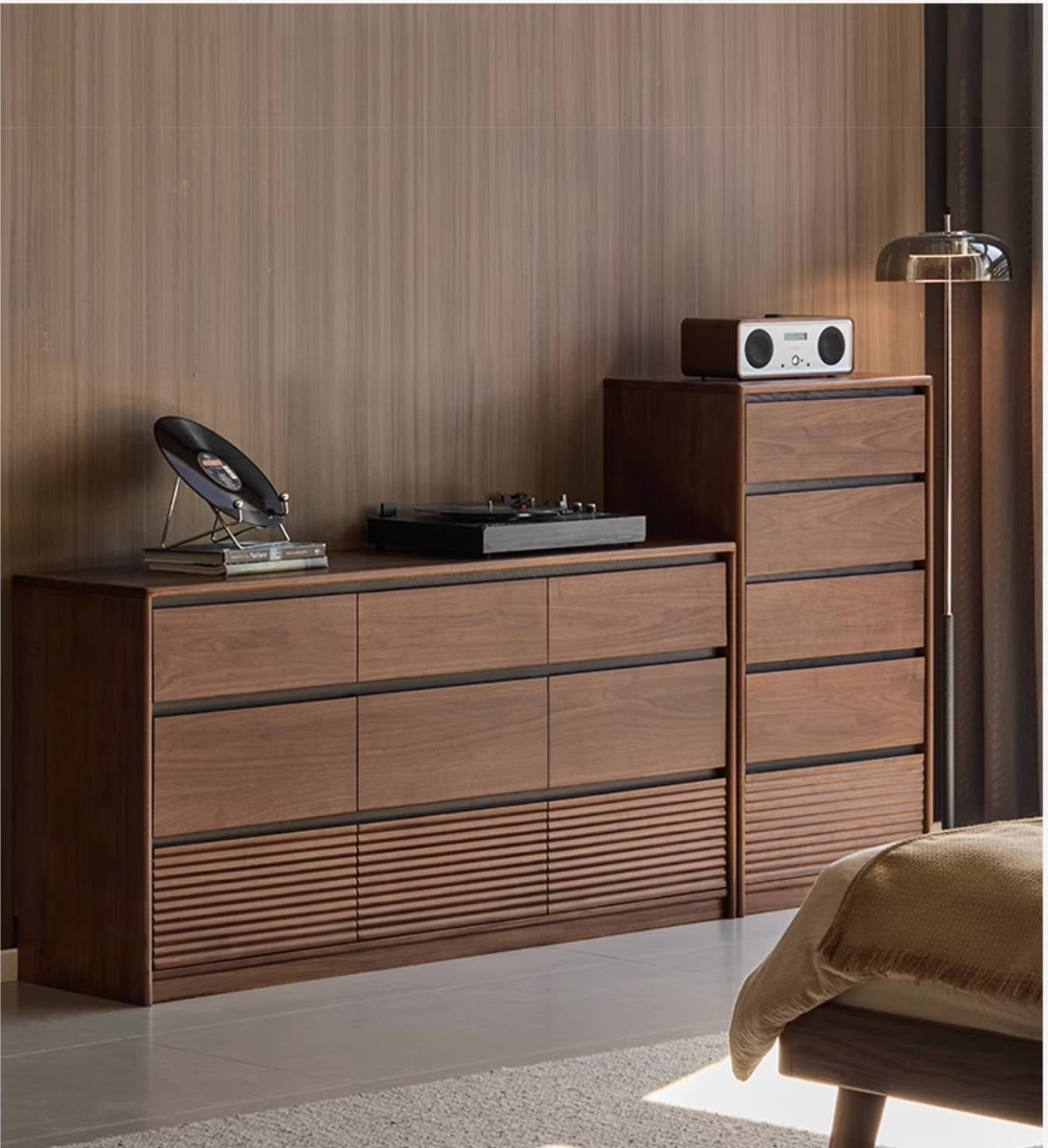 Black Walnut Solid Wood Italian Light Luxury Drawer