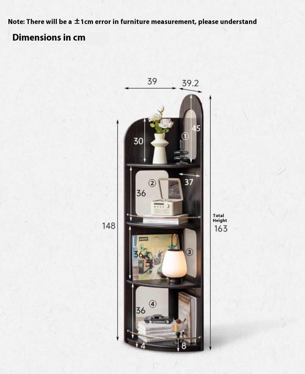 Oak Solid Wood Bauhaus Style Wall Mounted Corner Bookshelf