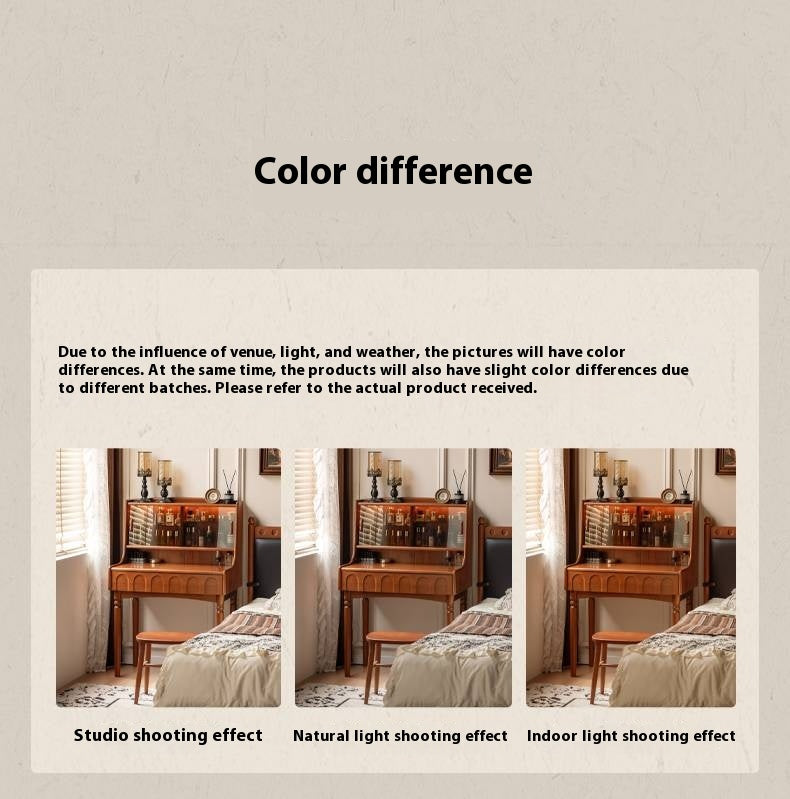 Poplar Solid Wood Multifunctional Makeup Table