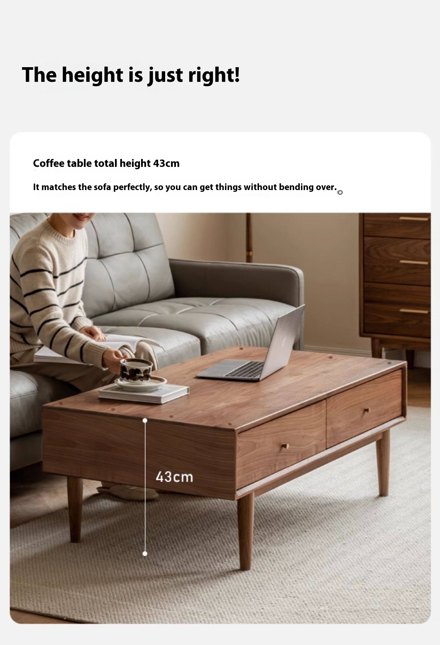 Golden Sandalwood, Black Walnut Solid Wood Rock Plate Tea Table