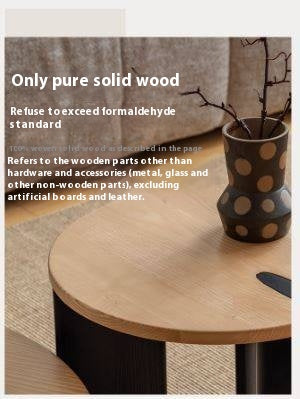 Ash Solid Wood Wabi Sabi Style Creative Coffee Table