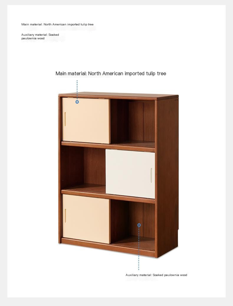 Poplar Solid Wood Bauhaus Side Cabinet