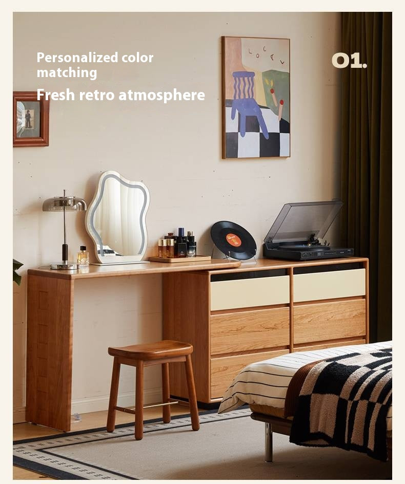Cherry Solid Wood Modern Style Dressing Table