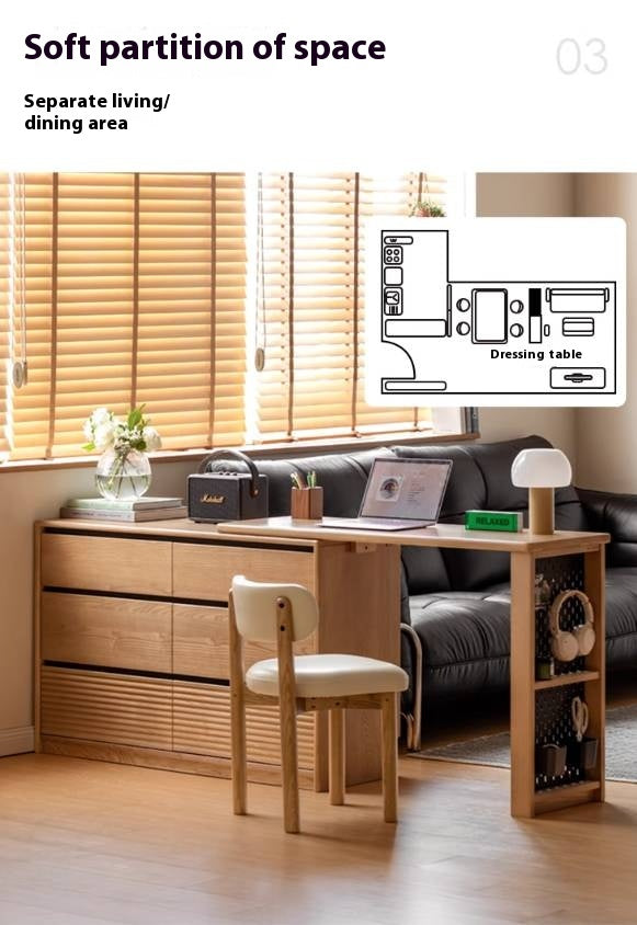 Ash Solid Wood Modern Multi-function Dressing Table