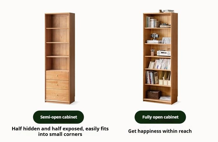 Cherry Solid Wood Bookcase Cabinet Display