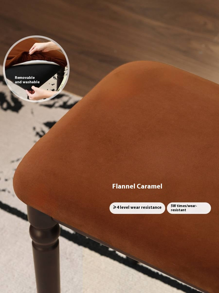 Beech Solid Wood American Retro Style Makeup Stool