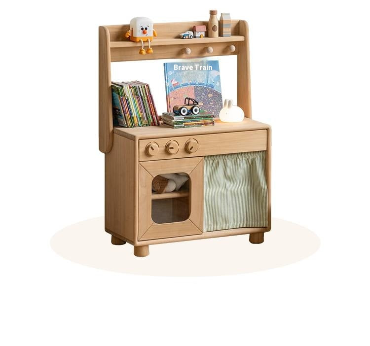 Poplar Solid Wood Montessori Kids Kitchen Cabinet