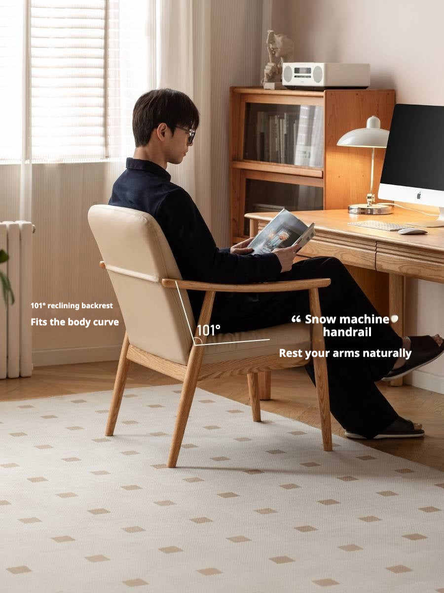 Oak Solid Wood Modern Minimalist Style Leisure Armchair