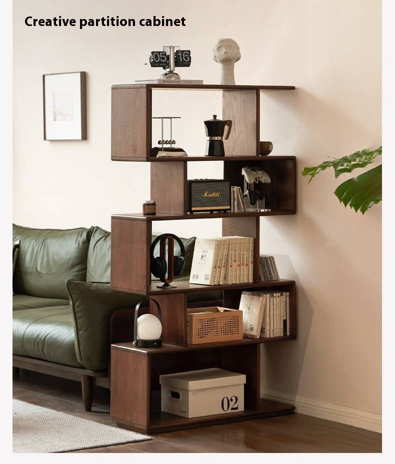 Oak Solid Wood Modern Minimalist Style Bookshelf