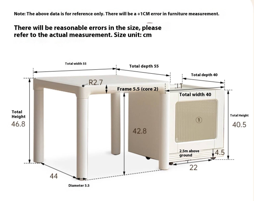 Poplar Solid Wood Cream Style Coffee Table Combination