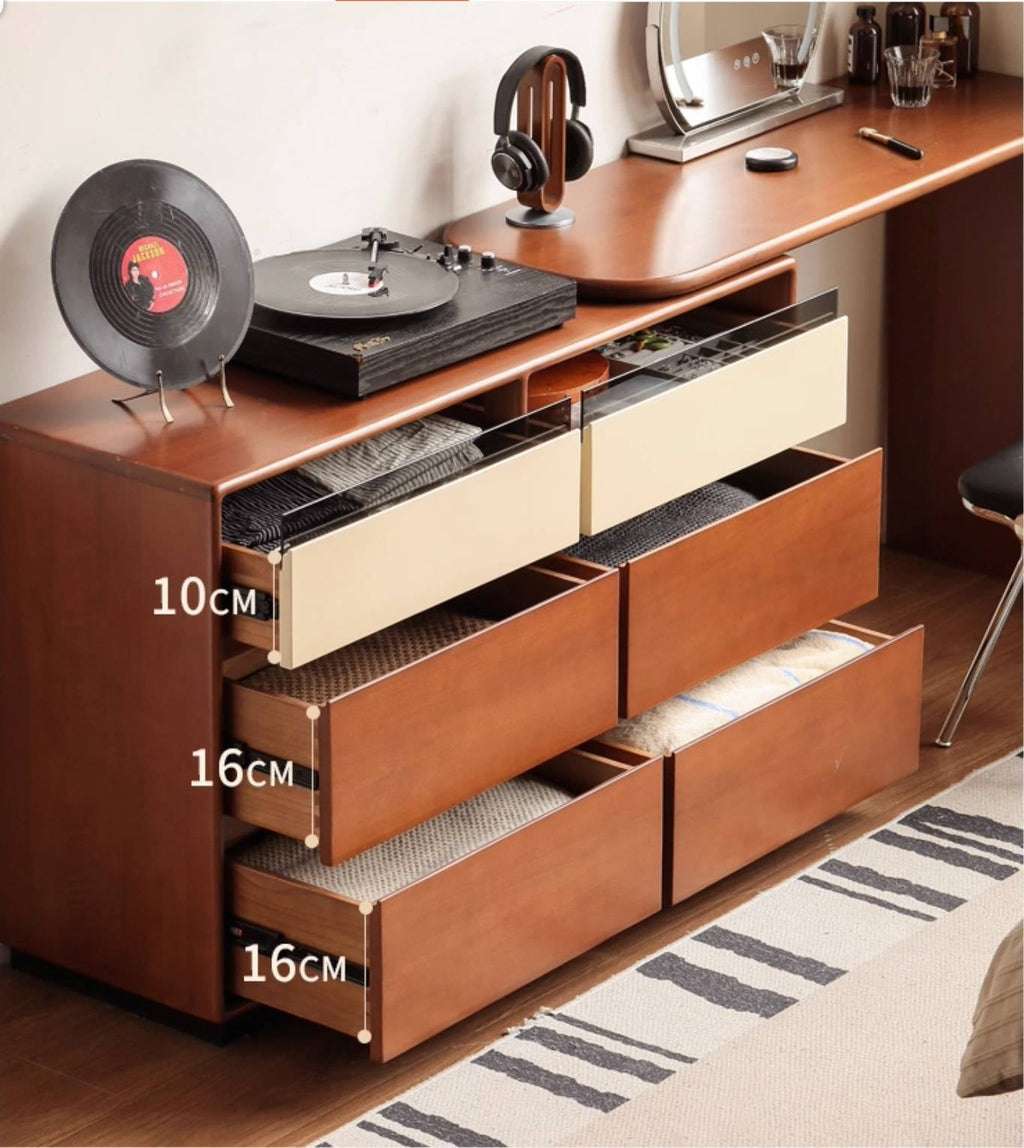 Poplar Solid Wood Bauhaus Style Dressing Table