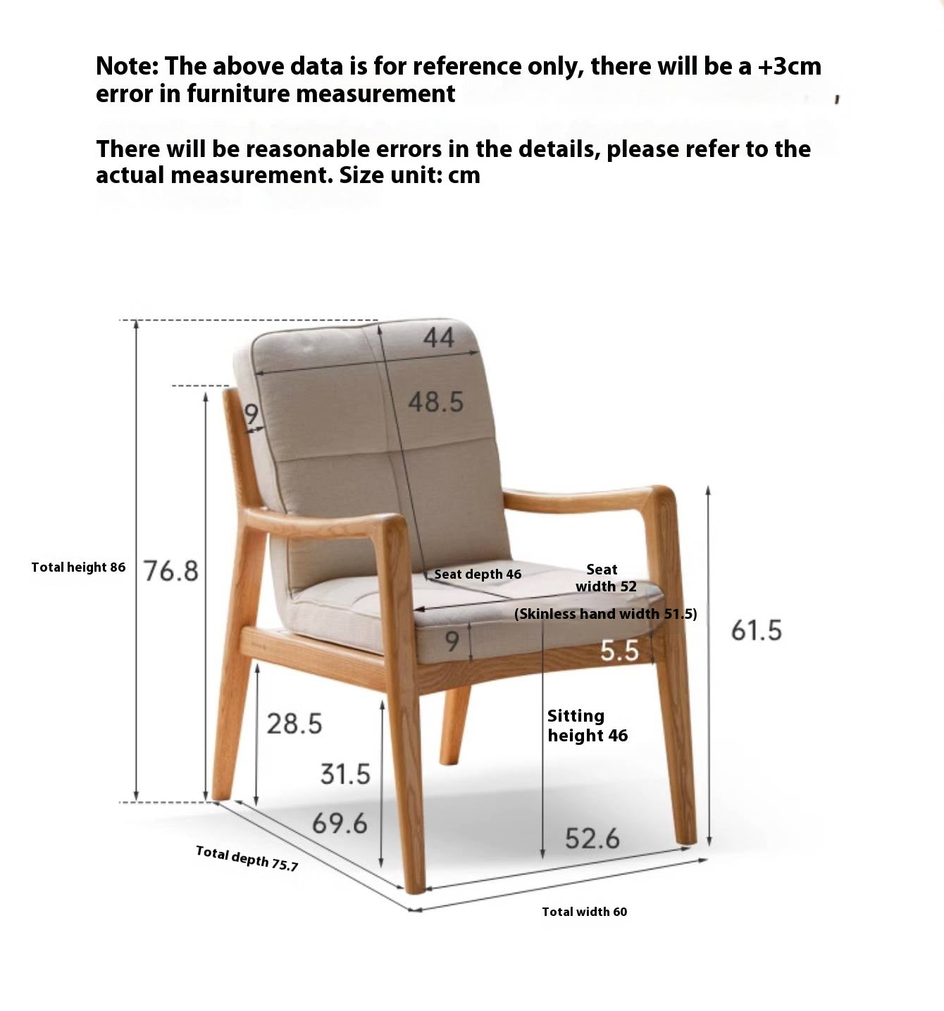 Oak Solid Wood Modern Style Chair