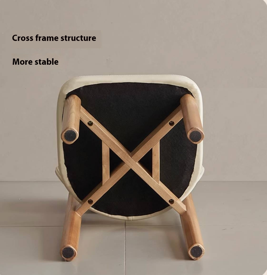 Ash Solid Wood Modern Makeup Stool