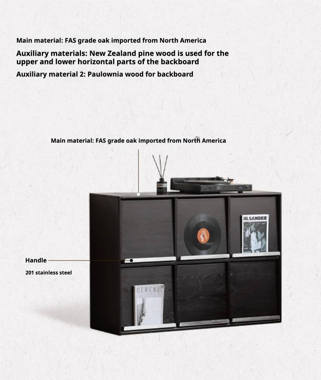 Oak Solid Wood Bauhaus Bookcase Module Combination