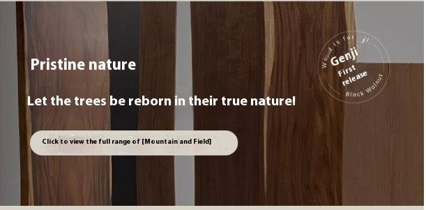 Black Walnut Solid Wood Wabi Sabi Style Large Board Dining Table